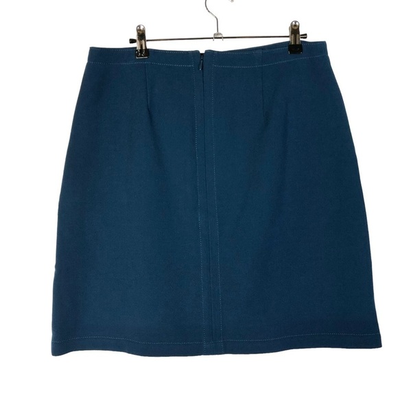 Ann Taylor Petite Teal Blue Pocket Front A-Line Skirt 10P - Picture 2 of 3
